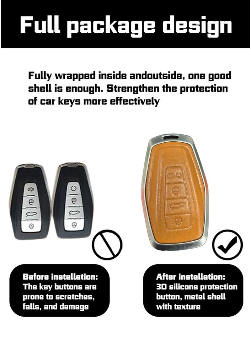 GEELY  Suitable for Geely automobile key protector, which perfectly wraps and protects automobile keys. It is wear-resistant, simple, elegant, fashionable and beautiful. - Image 2